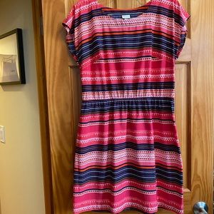 Merona Pink Striped Elastic Waist Dress